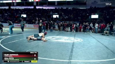 Girls 170 lbs Cons. Round 2 - Ema Fifita, Lincoln (Tacoma) (Girls) vs Ruby Espinoza, Camas (Girls)