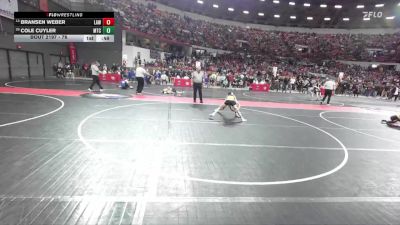 76 lbs Champ. Round 2 - Bransen Weber, LAW vs Cole Cuyler, Maverick Training Center