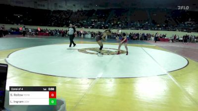 128 lbs Consi Of 4 - Sarah Rollow, Fort Gibson Youth Wrestling vs Lei`Lani Ingram, Union Girls JH