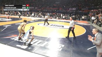 3A 106 lbs 1st Place Match - Niko Odiotti, Wilmette (Loyola Academy) vs Colton Wyller, Aurora (Marmion Academy)