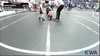 40 lbs Quarterfinal - Ledger Edgeman, Rough Riders vs Colt Bittle, Ada