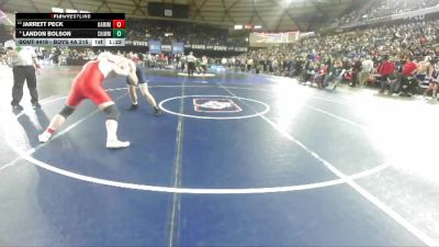 Boys 4A 215 lbs Champ. Round 2 - Jarrett Peck, Kamiakin vs Landon Bolson, Chiawana