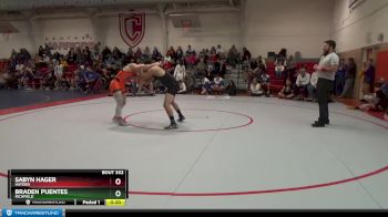 157 lbs Cons. Round 2 - Braden Puentes, Richfield vs Sabyn Hager, Hayden
