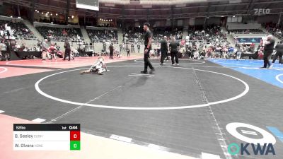 52 lbs Quarterfinal - Bronc Seeley, Cushing Tigers vs Weston Olvera, Honey Badgers Wrestling Club