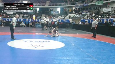 5A 165 lbs Quarterfinal - Callen Hettich, Springville vs Gavin Eason, Elmore County School