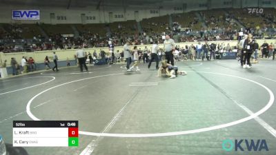 52 lbs 3rd Place - Lakely Kraft, Bridge Creek Youth Wrestling vs Kynlee Cary, Owasso Takedown Club