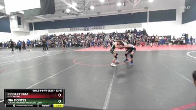 62-67 lbs Round 3 - Presley Diaz, Outlaws WC vs Mia Montes, Yucaipa Thunder Wrestling Club