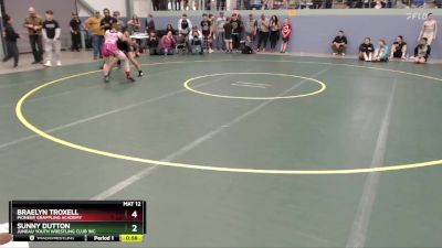 118 lbs Quarterfinal - Sunny Dutton, Juneau Youth Wrestling Club Inc. vs Braelyn Troxell, Pioneer Grappling Academy