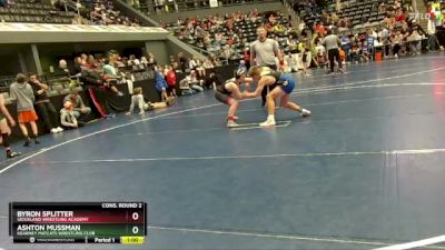 120 lbs Cons. Round 2 - Byron Splitter, Siouxland Wrestling Academy vs Ashton Mussman, Kearney MatCats Wrestling Club