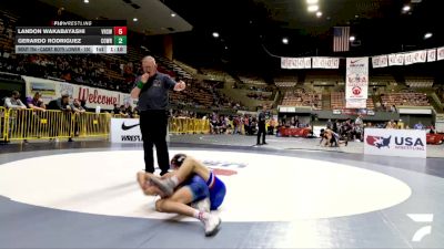 Cadet Boys Lower - 100 lbs Champ. Round 2 - Landon Wakabayashi, Vacaville High School Wrestling vs Gerardo Rodriguez, CORE Wrestling