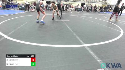 73 lbs Quarterfinal - Zyren Marin, Woodward Youth Wrestling vs Noah Nicely, Twin Hills