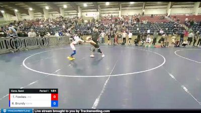 78 lbs Cons. Semi - Trey Swaggy Fowkes, JWC vs Rhett Brundy, North Summit Youth Wrestling Club