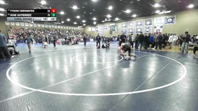 138 lbs Cons. Round 1 - Tyson Cervantes, Tulare Western vs Jose Gutierrez, Pioneer Valley