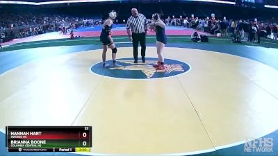 Girls-170 lbs Champ. Round 1 - Brianna Boone, Columbia Central HS vs Hannah Hart, Owosso HS