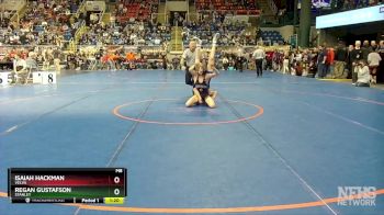 107 lbs Champ. Round 1 - Isaiah Hackman, Velva vs Regan Gustafson, Stanley