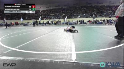 64 lbs Consi Of 16 #2 - Jaxsen Woolman, Vinita Kids Wrestling vs Audie Spradling, F-5 Grappling