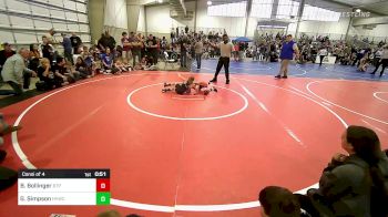 60 lbs Consi Of 4 - Boston Bollinger, Tulsa Blue T Panthers vs Grayson Simpson, Hilldale Youth Wrestling Club