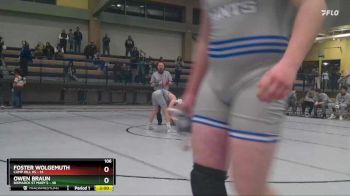 106 lbs Owen Braun, Bismarck St Mary`s vs Foster Wolgemuth, Camp Hill Hs