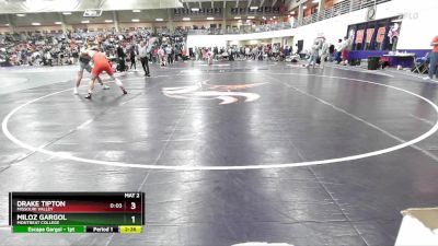 184 lbs Champ. Round 1 - Drake Tipton, Missouri Valley vs Miloz Gargol, Montreat College