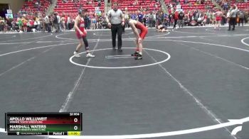 95 lbs Cons. Round 5 - Marshall Waters, Greater Heights Wrestling vs Apollo Willuweit, Winner Youth Wrestling