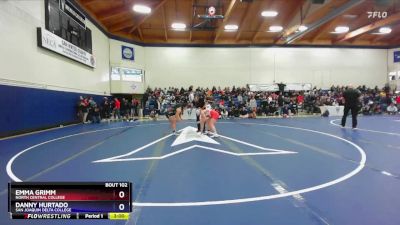 138 lbs Quarterfinal - Emma Grimm, North Central College vs Danny Hurtado, San Joaquin Delta College