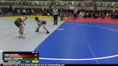 90 lbs 1st Place Match - Beckett Thoennes, Bison Wrestling Club vs Cash Tolzman, Summit Wrestling Academy