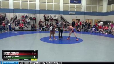 115 lbs Round 3 (4 Team) - Ryder Froelich, Plainfield Quakers vs Kadynce O`Neal, Mishawaka