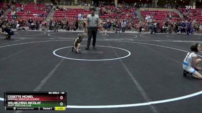 50 lbs Cons. Round 2 - Cosette McNiel, Nebraska Wrestling Academy vs Wilhelmina Nicolay, Pratt Wrestling Club