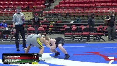 130 lbs 3rd Place Match - Damian Chartier, Hays Wrestling Club vs Cooper Huhman, Maize Wrestling Club