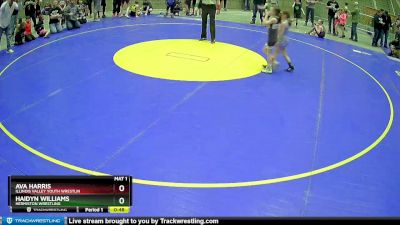 55 lbs Quarterfinal - Ava Harris, Illinois Valley Youth Wrestlin vs Haidyn Williams, Hermiston Wrestling