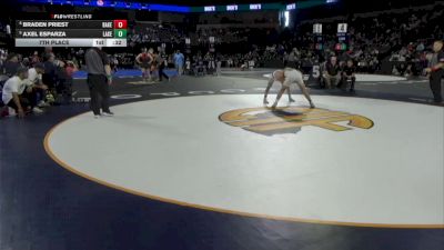 144 lbs 7th Place - Braden Priest, Bakersfield (CS) vs Axel Esparza, Lakeside (SS)