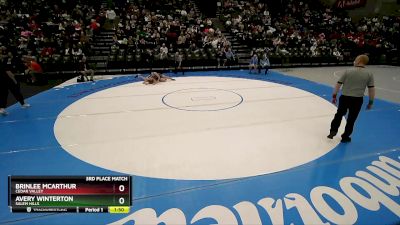 5A 145 lbs 3rd Place Match - Brinlee Mcarthur, Cedar Valley vs Avery Winterton, Salem Hills