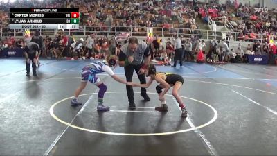 80 lbs Cons. Round 3 - Lylian Arnold, Piqua Youth Wrestling Club vs Carter Morris, Watkins Memorial