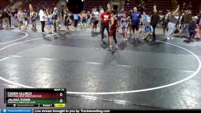 92-93 lbs Round 3 - Caden Ullrich, Wrecking Crew Wrestling Club vs Jalissa Evans, Widefield Wrestling Club