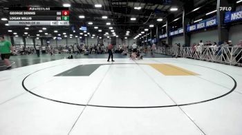 145 lbs Round Of 32 - George Dennis, Indiana Outlaws Black vs Logan Willis, Evil Empire