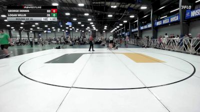145 lbs Round Of 32 - George Dennis, Indiana Outlaws Black vs Logan Willis, Evil Empire