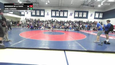 100 lbs Cons. Round 2 - Ariel Carrera, Moreno Valley vs Mordread De La Torre, Chino