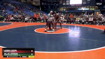 285 lbs Quarterfinals (8 Team) - Dillan Johnson, Joliet (Catholic Academy) vs Landin Carter, Chicago (Mt. Carmel)