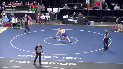 Cons. Round 2 - Jordan Risse, Bennett County vs Austin Vig, Clark/Willow Lake