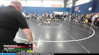 80 lbs Semifinal - Holden Gillette, Southern Idaho Wrestling Club vs Cael Purcell, Team Real Life