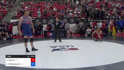 130 kg Round 4 - Saadan Niiazov, Colorado vs Eric Mittlestead Sr, Mad Cow Wrestling Club