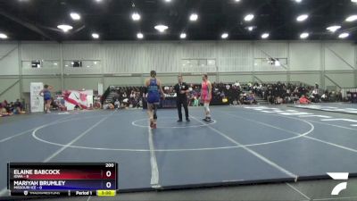 200 lbs Semis & 3rd Wb (16 Team) - Elaine Babcock, Iowa vs Mariyah Brumley, Missouri Ice