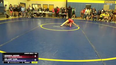 130 lbs Quarterfinal - Amanda Jaeger, Next Level Training Academy vs Delaney Earl, Hayleighs Hammers Wrestling Club