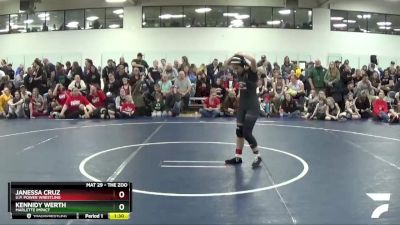 110 lbs Cons. Round 3 - Janessa Cruz, U.P. Power Wrestling vs Kennidy Werth, Marlette Impact