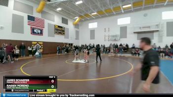91 lbs Cons. Round 2 - James Schaefer, Powell Middle School vs Raiden Moreno, Worland Middle School