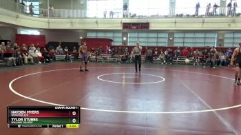 141 lbs Champ. Round 1 - Hayden Myers, Wesleyan (CT) vs Tylor Stubbs, Williams College