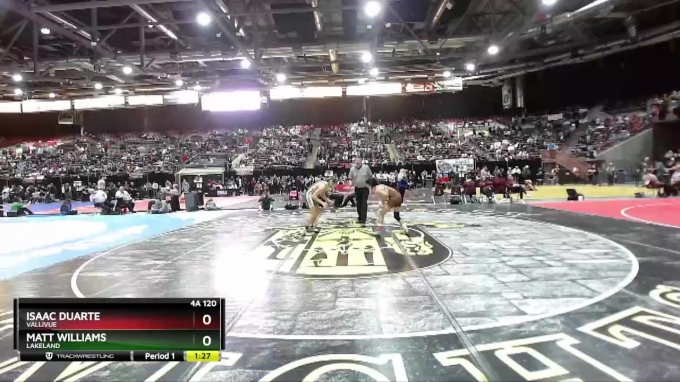 4A 120 lbs Champ. Round 1 - Isaac Duarte, Vallivue vs Matt Williams ...