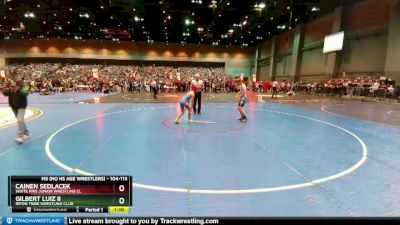 104-113 lbs Round 3 - Cainen Sedlacek, White Pine Junior Wrestling Cl vs Gilbert Luiz Ii, Ripon Tribe Wrestling Club