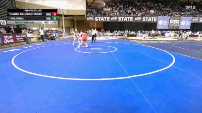 Girls 3A 235 lbs Quarterfinal - Karen Saucedo Yepez, Kent Meridian (Girls) vs Ava Ford, Sedro-Woolley (Girls)