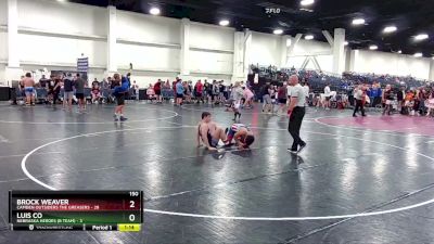 150 lbs Round 6 (8 Team) - Brock Weaver, Camden Outsiders The Greasers vs Luis Co, Nebraska Heroes (B Team)